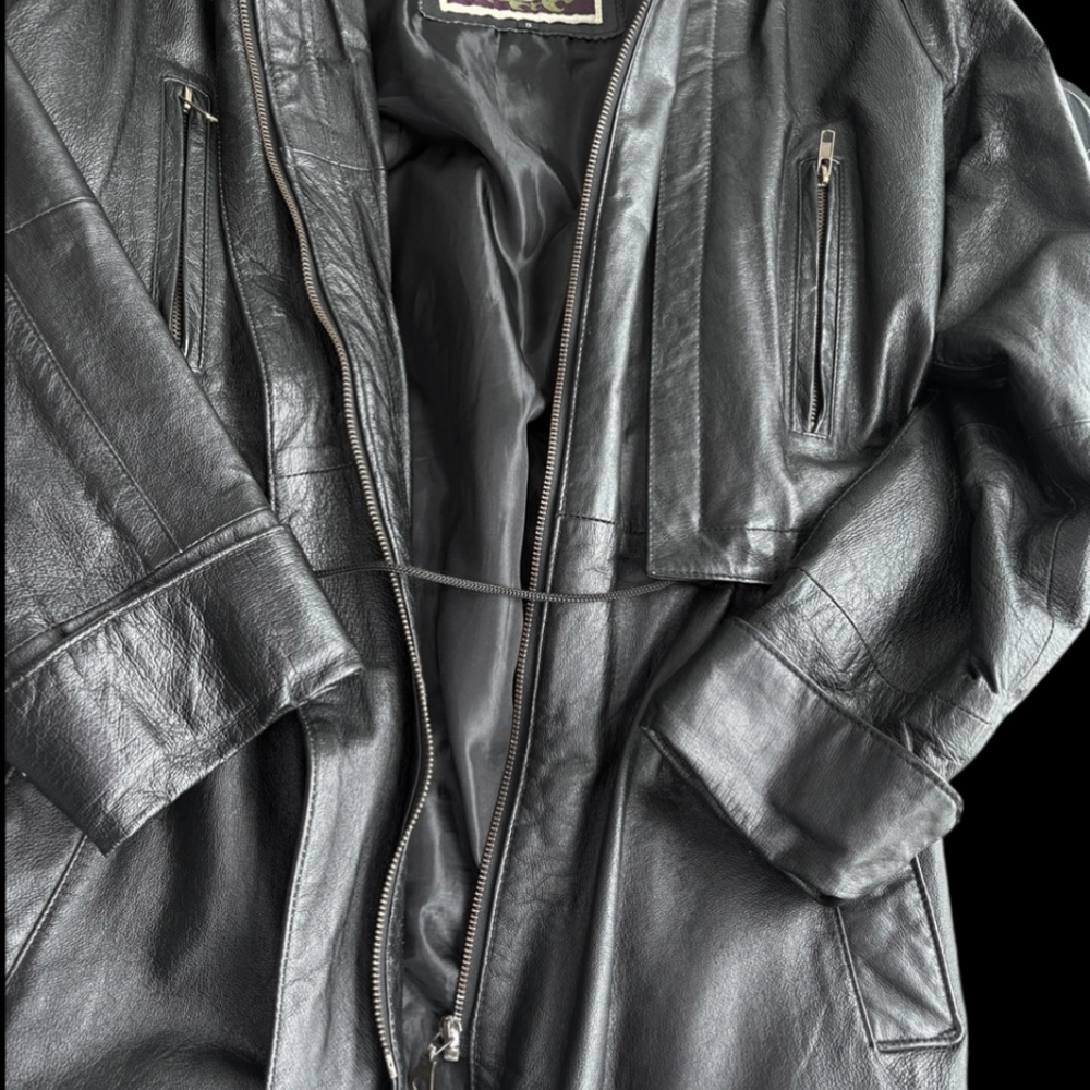 Vintage Learsi Black Leather Parka – Tagged Small (Fits Women’s M/L) - Picture 10 of 14